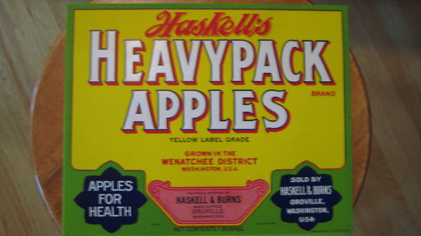 Heavypack yellow label Fruit Crate Label