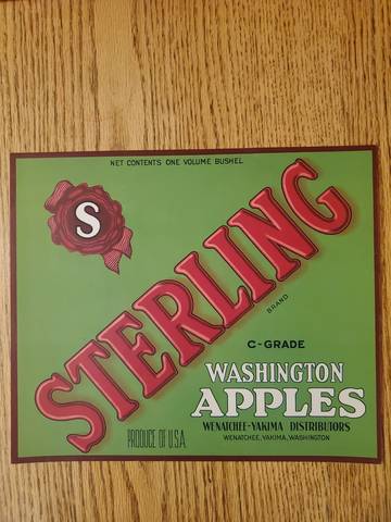 Sterling Green Wen No Litho Fruit Crate Label