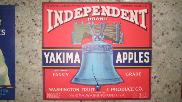 Independent Red Fancy Both Weights Fruit Crate Label