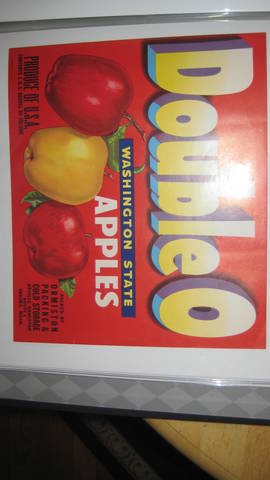 Double O red Fruit Crate Label