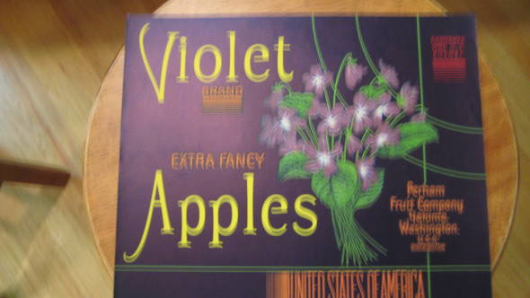 Violet Fruit Crate Label
