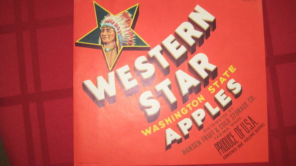 Red Western Star Hansen Fruit Crate Label
