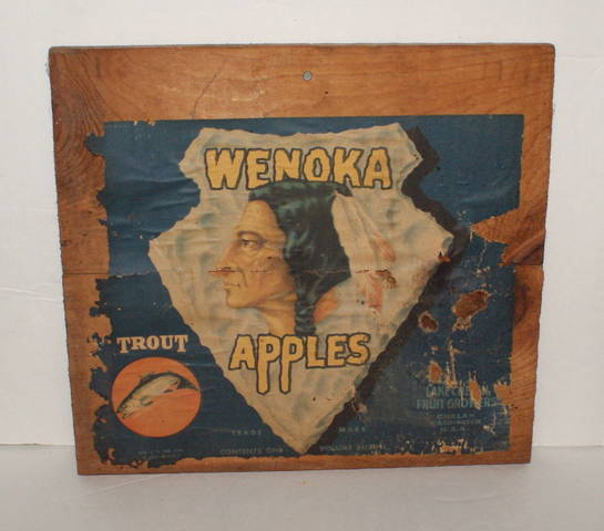 Wenoka Trout one bushel Fruit Crate Label