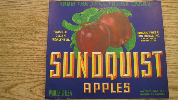 Sundquist Fruit Crate Label
