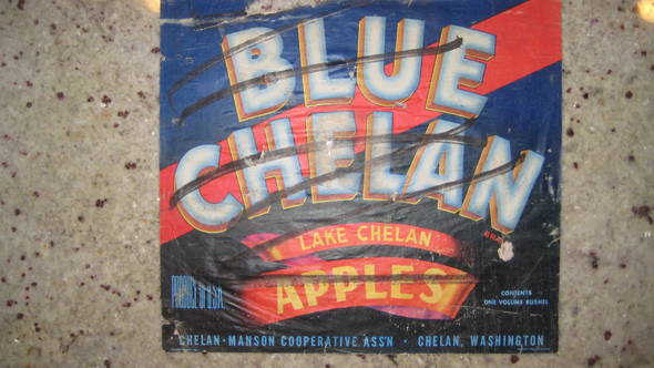 Blue Chelan Fruit Crate Label