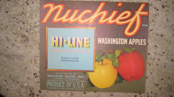 Nuchief Hi Line Fruit Crate Label