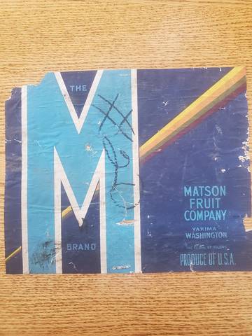  M Brand Matson Fruit Crocker 3 Fruit Crate Label
