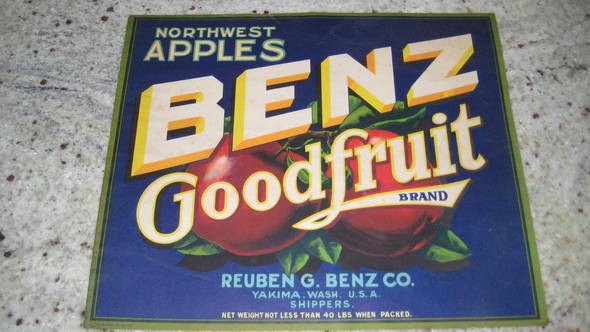 Benz Goodfruit Fruit Crate Label