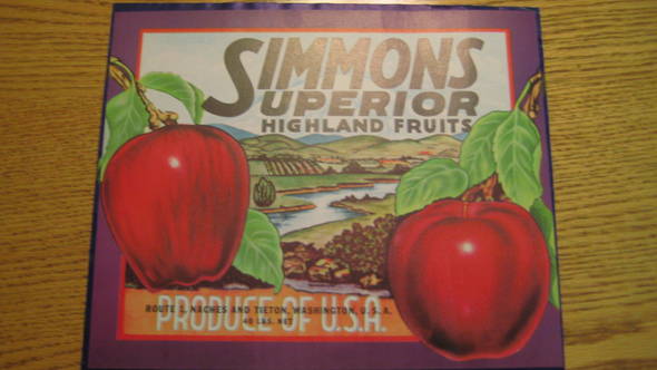 Simmons Superior Fruit Crate Label