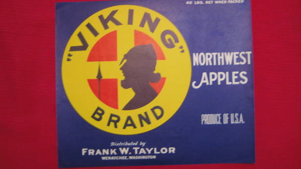 Viking Fruit Crate Label