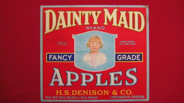 Dainty Maid Red Fruit Crate Label
