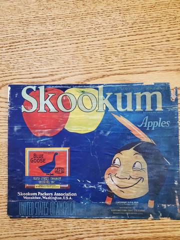 Skookum AFG Ninth ST Blue  Blockout Fruit Crate Label