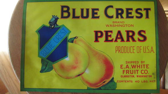 Blue Crest Fruit Crate Label
