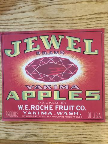 Jewel Red Packed By Fruit Crate Label