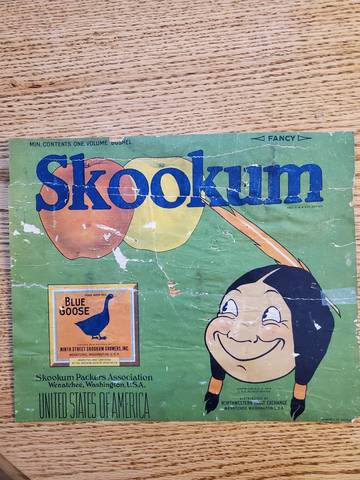 Skookum AFG Ninth ST Green Fancy Min Contents Fruit Crate Label