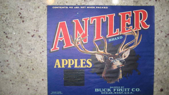 Antler block out Fruit Crate Label
