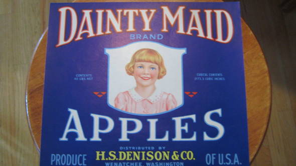 Dainty Maid Blue Fruit Crate Label