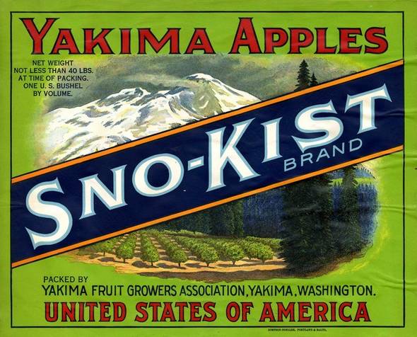Sno-Kist Green 2 weights At Time Of Packing Fruit Crate Label