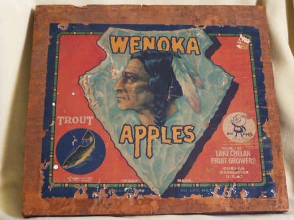 Wenoka Fcy Grade Trout Doc Apple Fruit Crate Label