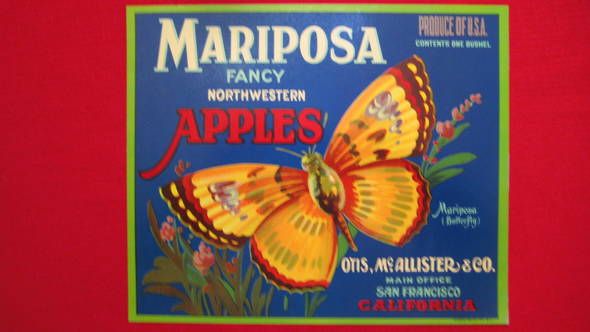 Mariposa Fruit Crate Label