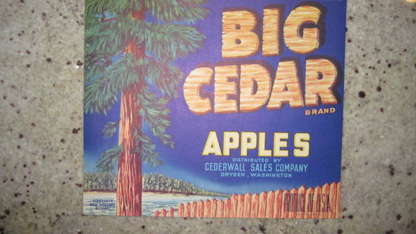Big Cedar Fruit Crate Label
