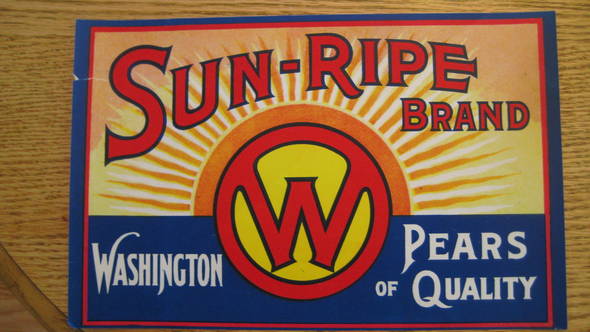 Sun Ripe Fruit Crate Label