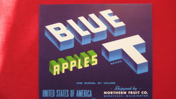 Blue T Crocker 1 Fruit Crate Label