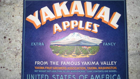 Yakaval Blue Fruit Crate Label