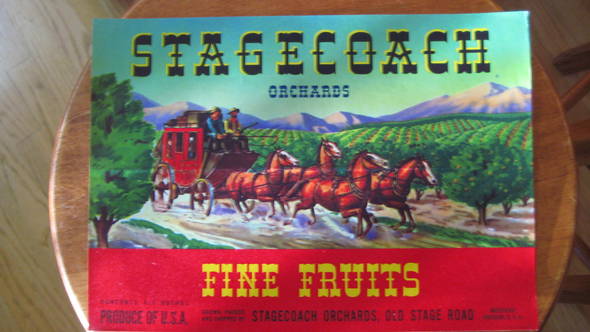 Stagecoach Fruit Crate Label