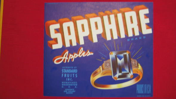 Sapphire 1 bushel Fruit Crate Label