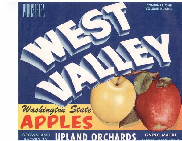 West Valley Fruit Crate Label