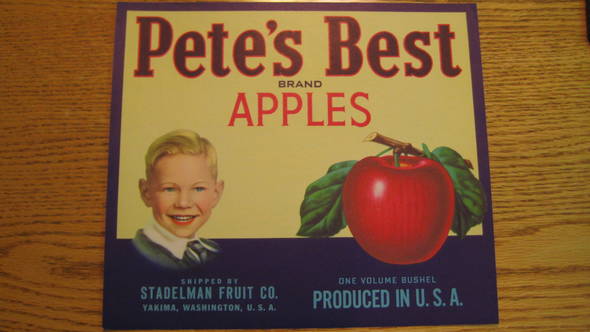 Pete's Best Fruit Crate Label