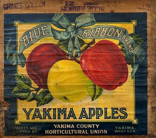 Blue Ribbon Rust Seattle Fruit Crate Label