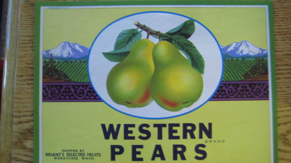 Western Pears Fruit Crate Label
