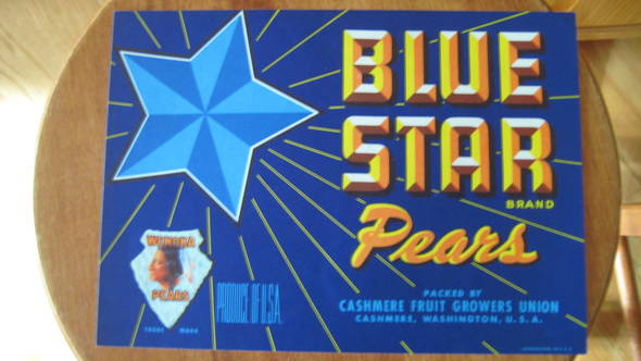 Blue Star Fruit Crate Label