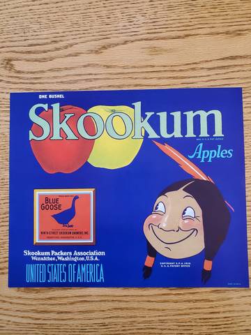Skookum AFG Ninth ST Blue Fruit Crate Label