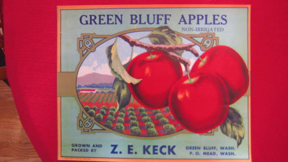 Green Bluff Fruit Crate Label
