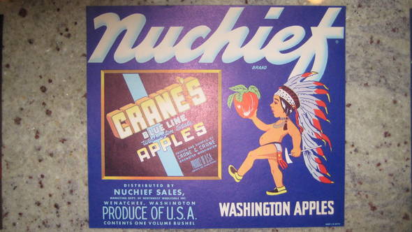 Nuchief Crane Insert Fruit Crate Label