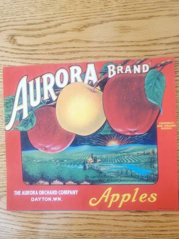 Aurora Red Fruit Crate Label