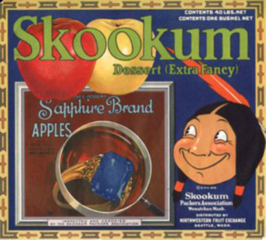 Skookum Sapphire Fruit Crate Label