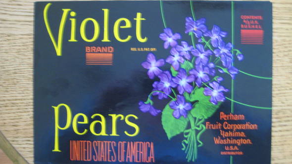 Violet Fruit Crate Label