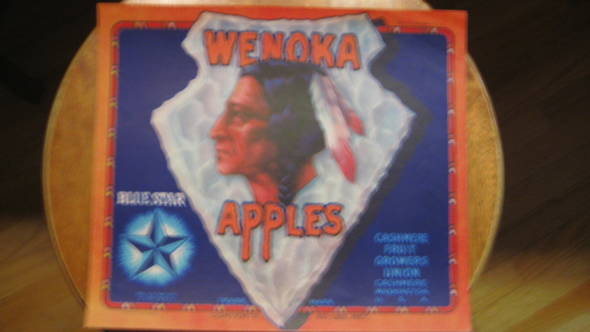 Wenoka Blue Star Fruit Crate Label