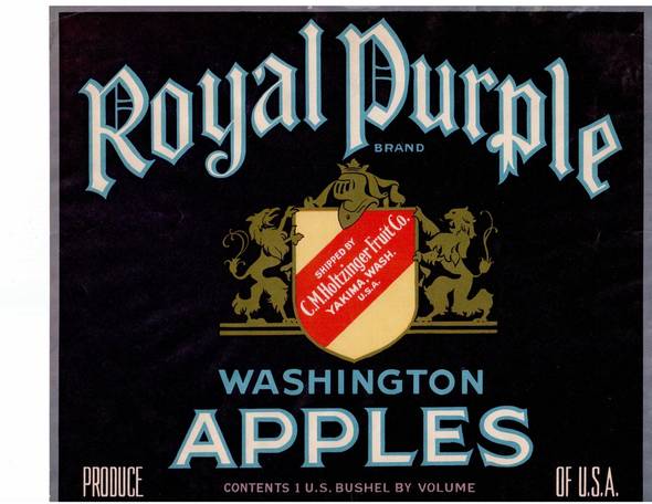 Royal Purple Fruit Crate Label