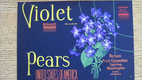 Violet Fruit Crate Label