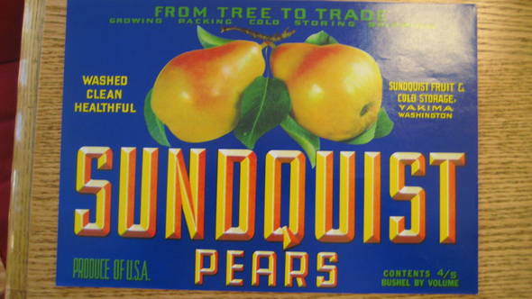 Sundquist Fruit Crate Label