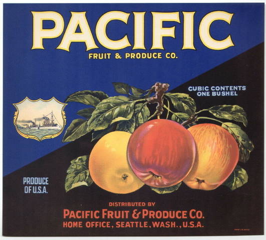 Pacific Fruit Crate Label