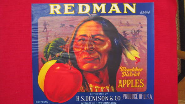 Redman Blue Fruit Crate Label