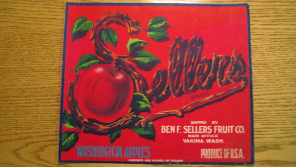 Sellers Ben F Sellers Fruit Crate Label