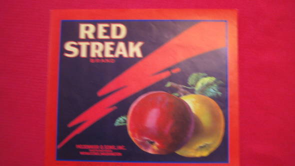 Red Streak Fruit Crate Label