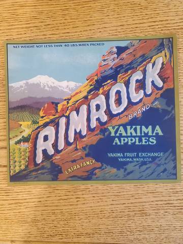Rimrock Yakima Fruit Exchange No Produce Fruit Crate Label